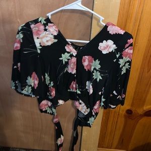 Black Floral Blouse